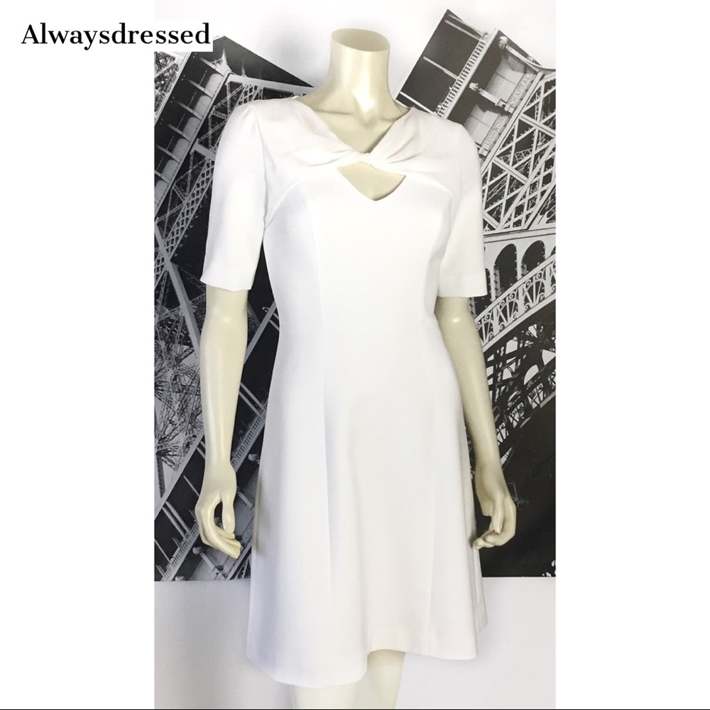 BCBGMAXAZRIA White Fit and Flare Dress NWOT